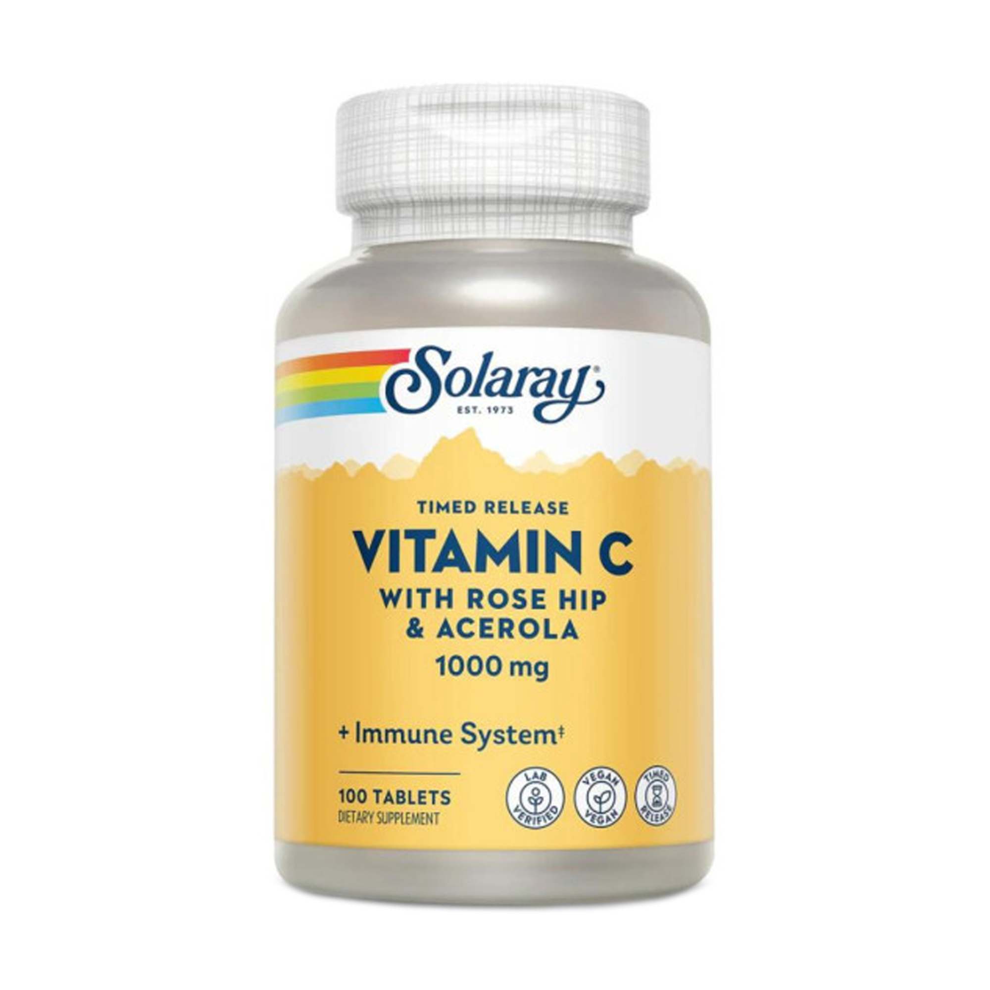 Вітамін С Solaray Time Release Vitamin C Двофазне вивільнення 1000 мг, 100 таблеток